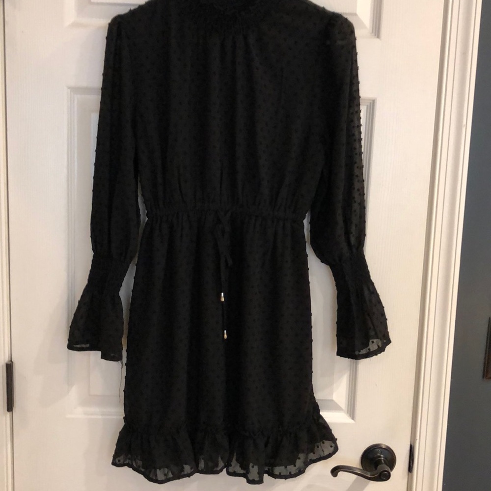 Vutti Black Chiffon Long Sleeve Dress Size Large